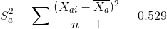 Så = 5 (Xai – Xa)? - = 0.529