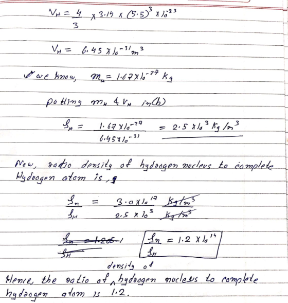 33 Vt43.1 x 5.5 3 m -79 b.4511-3 New ree density of hydaagen meclees to campleke y dragen atomis 3.0xla19 t 1.2 X densilg of