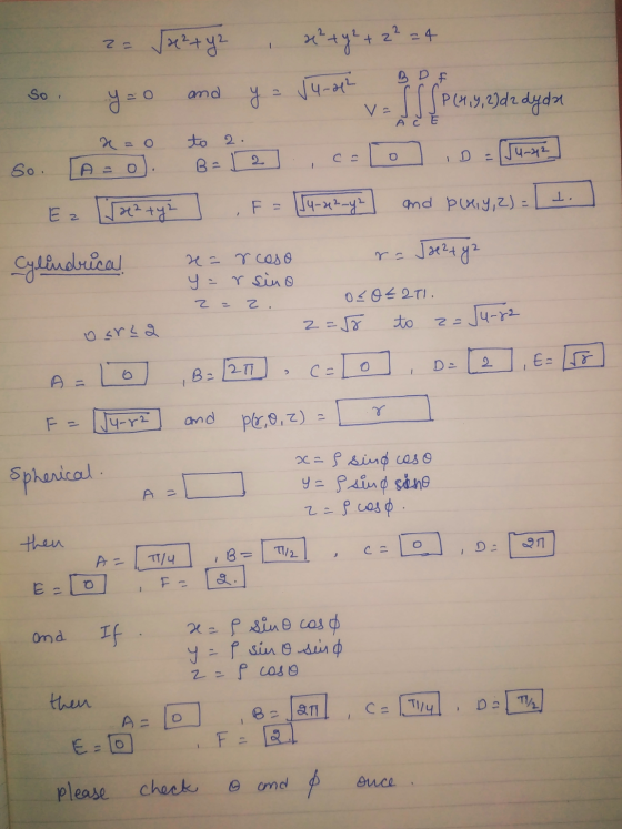 2= 2² = 4 x² + y2 + ſe²+ y² + 2 so y= P(+19, 2) d2 dyda to 2. O = Ju-22 - So. o B=12 ! 1. Ez [zez ty? F = 54-212_42 and play
