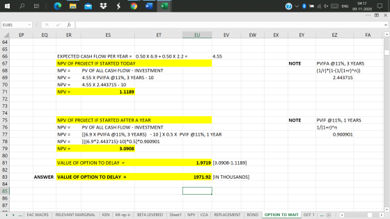 C w ENG 04:17 09-11-2020 X EU85 EP EQ ER ES ET EU EV EW EX EY EZ FA 64 65 4.55 66 67 NOTE 68 EXPECTED CASH FLOW PER YEAR = 0.