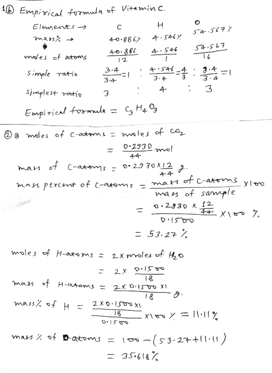 les of actoms S,male tio Simplest rvctio 3 4 3.4 3 4 3 3. 4 A- 3 a les o wa -o 2930 x 12 of sample 53.27 moles of H-atoms - 2