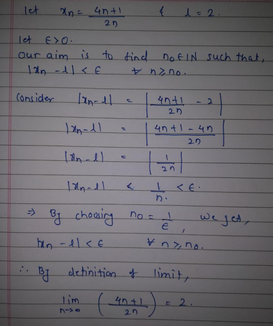 let 2 2り eteO our aimis to find DoEIN such thet 2in 2 n lim 2n