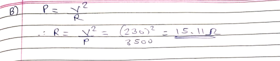 2 B2 P r 2 2 70 (230)? 3500 = 15.IR ok P