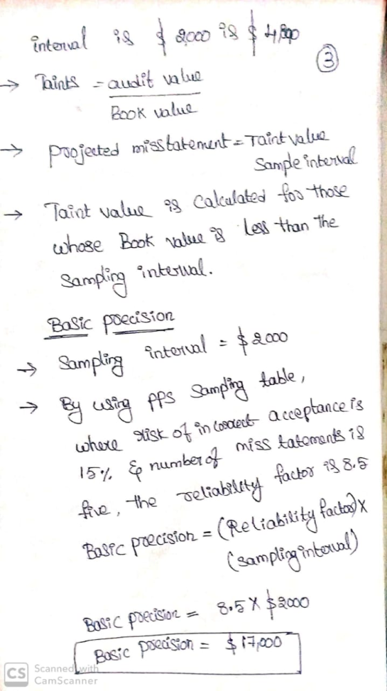 → Enterual is $ 8000 98 $ 480 Tainis -audit volle Book value projected misstatement = Taint valle → → Sample internal Taint v