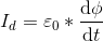 I_{d}=\varepsilon _{0}*\frac{\mathrm{d}\phi }{\mathrm{d} t}