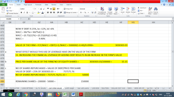 - 2x PV, FV, ANNUITY (Autosaved) - Microsoft Excel (Product Activation Failed) File Home Insert Page Layout Formulas Data Rev