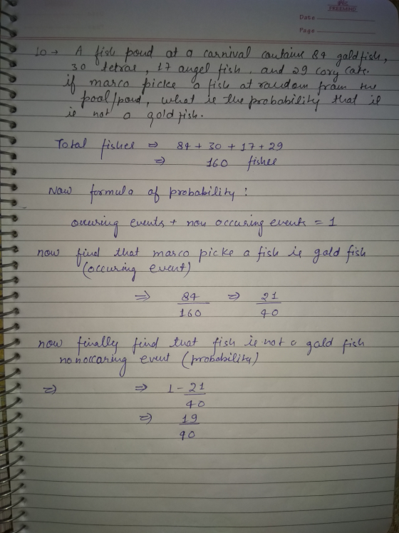 FREEMIND Date Page to y 30 tetral and 29 Cory cate A fish poud at a carnival coutaine 84 gald tish, augel fish if marco picke
