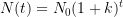 \large N(t) = N_{0}(1+k)^{t}