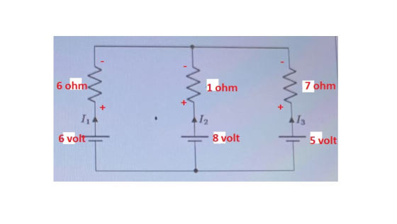 7 ohm 6 ohm 1 ohm I2 3 8 volt 5 volt 6 volt