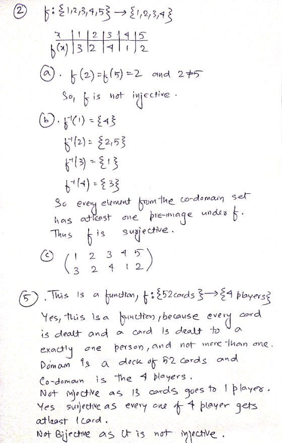 2 4 15 3 3 2 2 (2)() ond 25 2 not is 6a)2,53 ) So eve rom the cordomain set undes elenunt re-mage Sujechve ane as atesst Thus