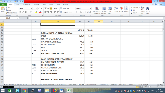 PE EPS, STOCK DIVIDEND - Microsoft Excel (Product Activation Failed) View Add-Ins File Home Insert Page Layout Formulas Data
