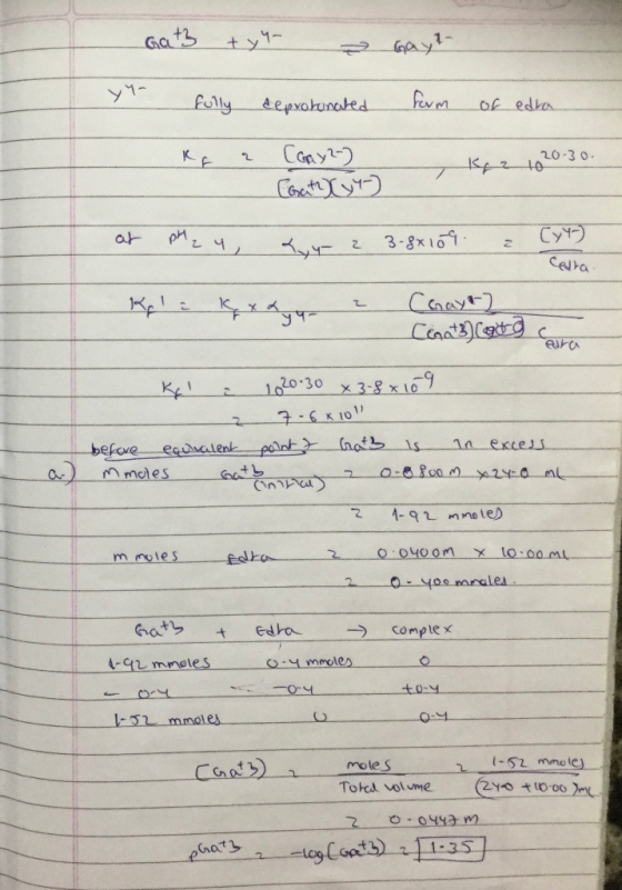 Gath tyu Gay?- y fully deprotonated form of edra kg a (Gay2-) 14 2 16 20-30. at pH₂ 4 Tuy a 3-8x109. & [y-) Cedra esra Kaa