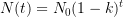 \large N(t) = N_{0}(1-k)^{t}