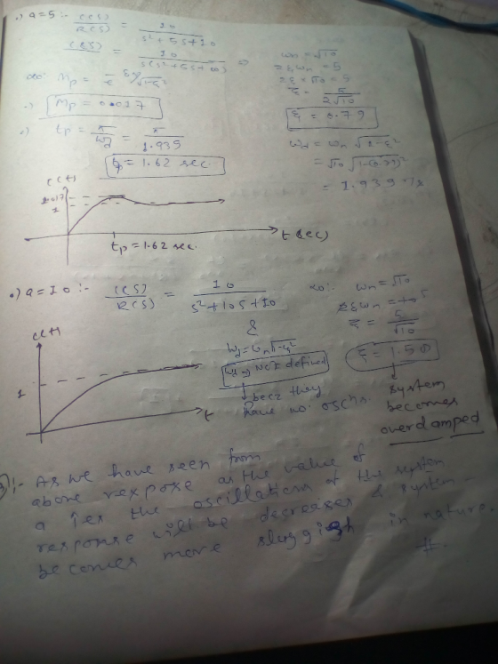 a=5 - ces satsstio (es) - +55 +00) do: mp- e Elora -> [Mp = 08017 ) Cp - 2&wn - 5 28 To 5 o ę = 6.79 5 b = 1.62 sec. 7 - -- -