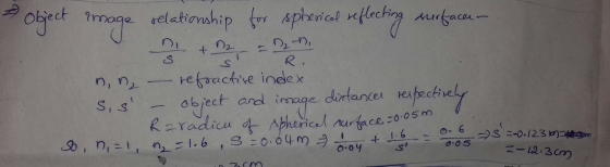 Object Image celationship for spherical reflecting surface + = 2, R. n, n₂ refractive index Sis image distances respectively
