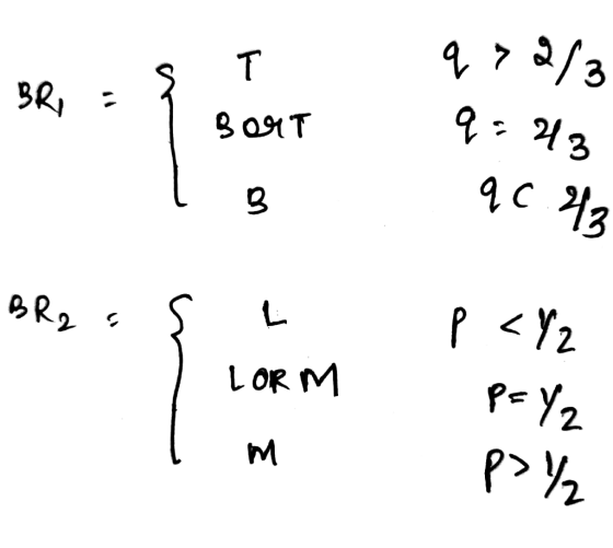 q> 2/3 BR, EST BOUT q=23 qc 43 BR₂ as L LORM p <Y2 p=Y2 m p>/