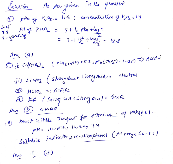 Solution As per given in the question 9 pka of the=11.6 concentration of haalm om of kną = 7+ { pka tloze 3.4 ur 1.3 7+42.05.
