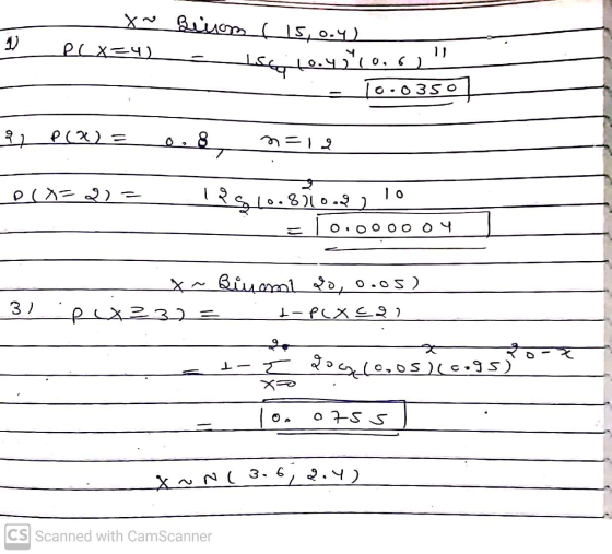 x-Brom (s, ०.५) P(x-4) D 14 (०.५० ( ० . ६ 0350 P(R) = 8 M-2 . (1-2) -- -- । २६०.85) ०.३) 10 .4 X~ Binam २०, ०.०5) PLA23) = 1-