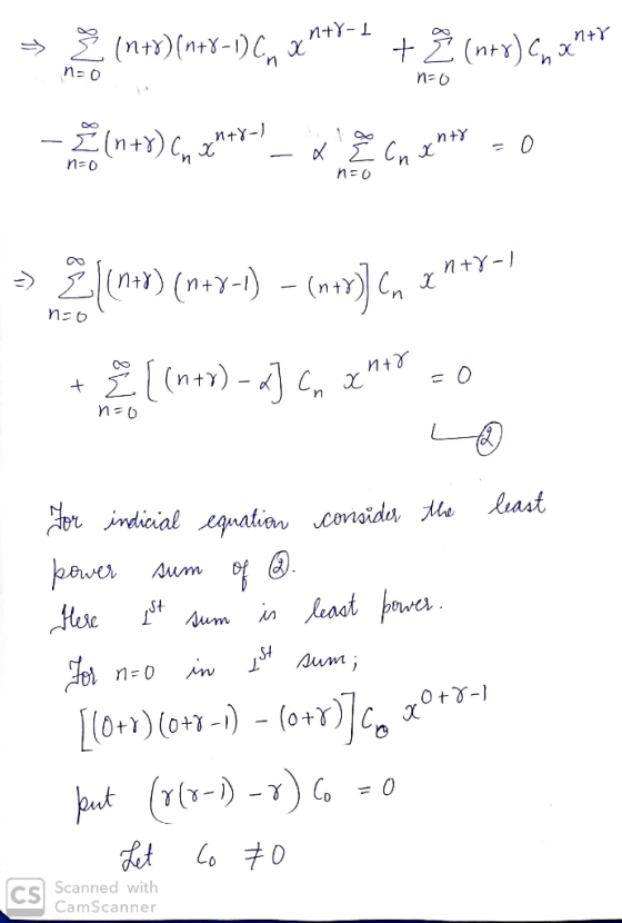 (nt)(ntY-) ntY- (ntr) n+Y х n n=0 n o κΣι,χ n+ 0 _ indiaial quation conaida the last paver Aum Hesc Aum inJeaat poe Aum n= 0