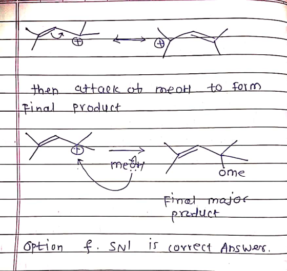 you oy to form then attack of meer! final product megt ome Final major product option f. Sul is correct Answers