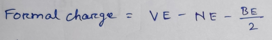 Formal charge VE NE-BE 2 (