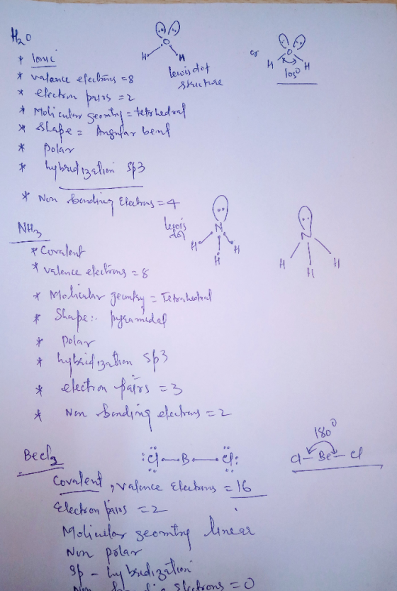 the How M lewis dot structure & love * valance efecting =8 * election propos=2 Molicular seomtes = tethedral * Shape - Angel