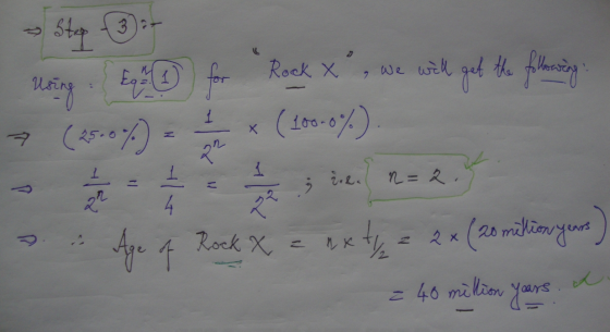 we using : { Eg (1) for Rock x ² , we will get the folosing (25.0%) = 1 2 x ( 100-0%). Age t Rock X = nxty = 2* (20 milionye
