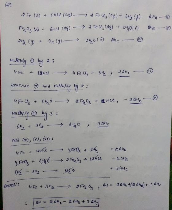 Fe (4) + (ни (4) Fe, o, (0) + Кни (49) эн, () + O2 (9) — — 3 Feas l44) + Зн, (2) » 2 Fea, la4) + 3ң0) ән, o (0) Дно — 4 #А —