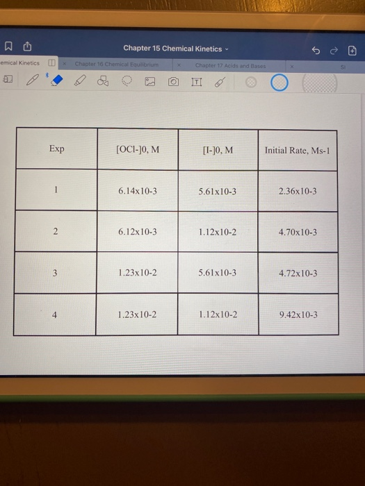 La emical Kinetics Chapter 15 Chemical Kinetics Chapter 16 Chemical Equilibrium * Chapter 17 Acids and Bases 5 0 SI [OC1-30,
