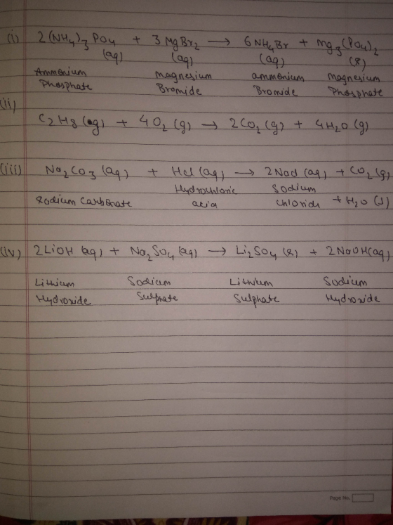 2 04,2 Pay + 3 Mg Br 6N Br t ngPa Amenium Phosphate Magnesium Bromide ammenius magnesiun Ph&sphate Bromide +40, (9) 2 Co, (g)