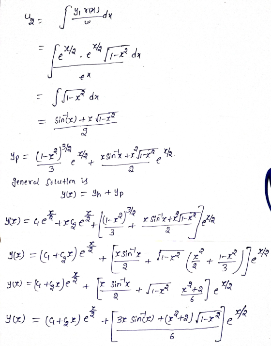 U fi res de 04/12 et la Firx? da eu S Six da Since) + X V12 ง yp = (1-P)978 419 1/2 x simbe + 1/2 t e 2 e 3 general solutim i