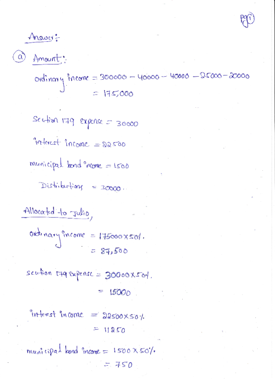Answert @ Amount: ordinary income = 300000 – 40000 - 40000 -- 25000-20000 175,000 Section 179 Expense. = 30000 Pinterest inco