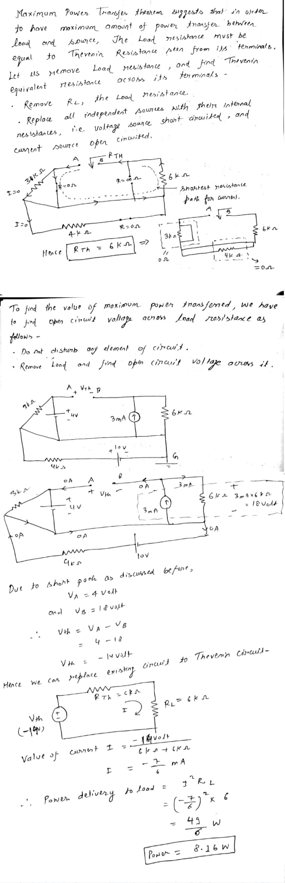 must be us Maximum Power Transfer theorem suggests that in order to have moximum amount of power tronsfer between load and so