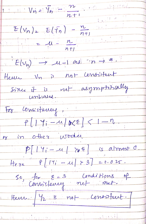 ..Vriel Yon tema Elinle Elen- mar, Ellen ntl I Elun u-l as in a Home Un is not consistent since it is not asymptibcally unbia