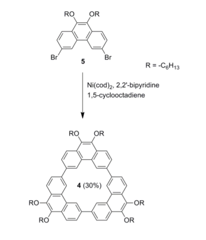 RO OR Br 5 5 Br R=-CH13 Ni(cod), 2,2-bipyridine 1,5-cyclooctadiene RO OR 4 (30%) RO -OR RO OR