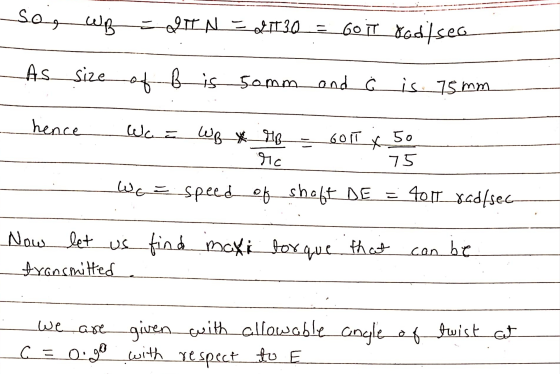 so WB LIIN = 4130 = 60 17 xadiseo As_size_o7 Bis_somm_ond Ćis. 75 mm hence ولا ولا تبالي GOT 5o с 75 We = speed of shaft DE =