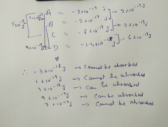 - 3x16 -14 2x10 -S xio-19 / - 8 ki0-14 JJ 3x1019 %3D - %3D -1.4410-18. -18 1.3x10 → Cammat be absorbed IA10-19 Canmat be abso
