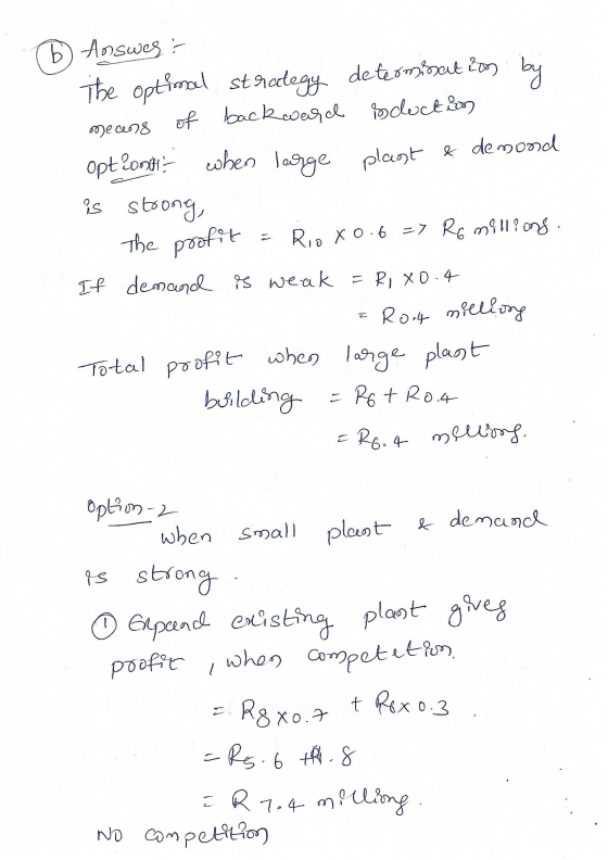 Mec78 b) Horswes :- The optimal strategy determination by of backward isduction opt 2001 when large plast & de moord is stron