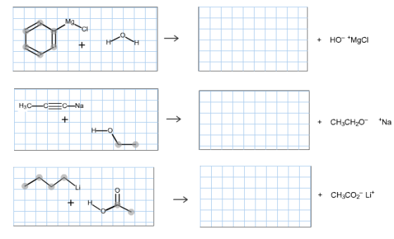 C-Na HOO- MgCl CH3CH20 Na CH3co2 Li