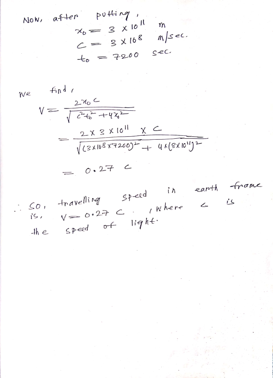 3 x loll Now, after potting rn xo c = 3 x 168 m/sec. seco to = 7200 find, We 2noc va reto +4862 X C 2 X 3 X 1011 (3x108 * x 7
