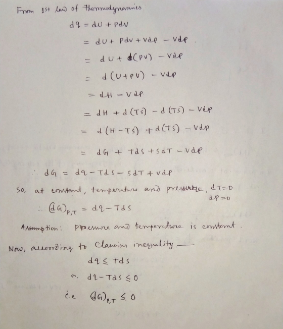 From 1 a of themmedynames du + Pdv = dut Pdu +vdp dut dCpv) - vde = dH-VdP T) - (TS)-Vdp -H 11 TS +sdT -vdp da-Td SdTtvdP P a