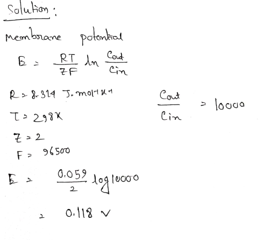Solukon membrare potonhal Cout RT n Cin J. molt u1 Caut R>314 loaaa Cin Z2 96500 F P 0.059 2 O.118
