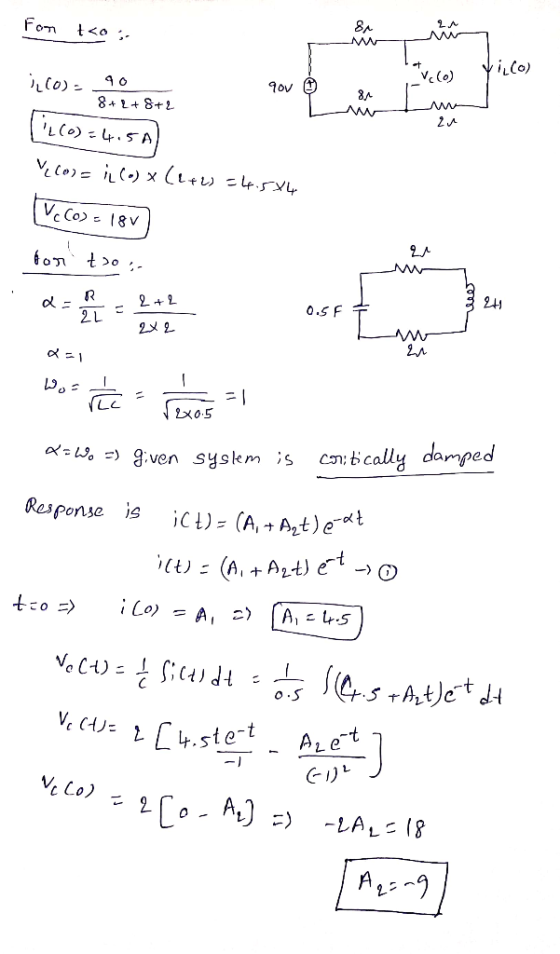 For to o tom Vilco) ;((o)= 90 You en ru - 8+2+8+2 2(0)+4.5) V(o)= il(o) x Vecos = 1877 (2+2) =4.5x4 for too ; du 2+2 2x2 231