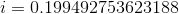 i = 0.199492753623188