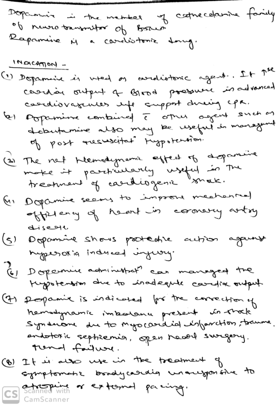cathecolamine family pomnie i the member of of neurotransmitor of Brou Rapamine i a cardiotonic doung. INACAgon) Dopamine i