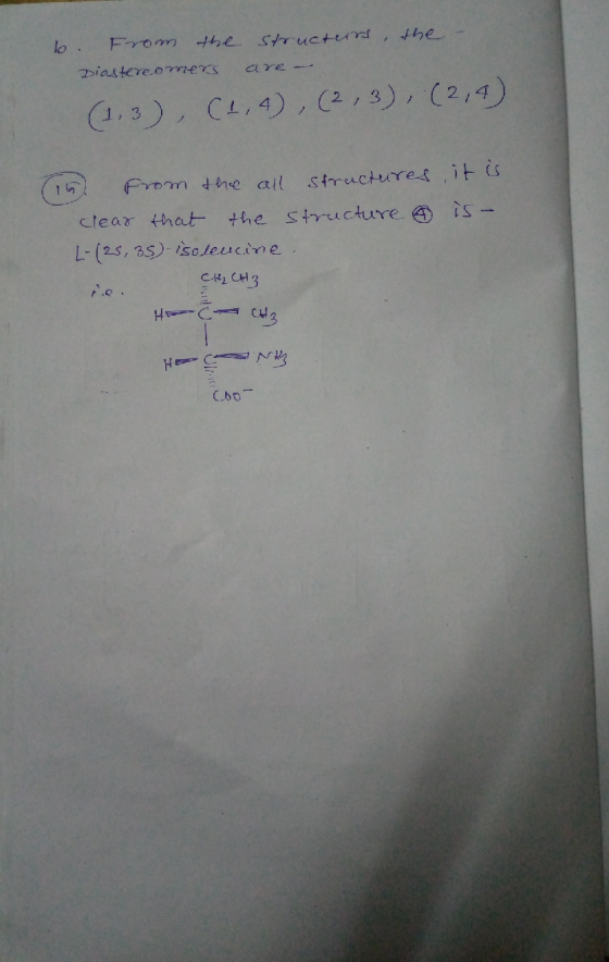 From the structurns the b. Diastereomers are - (1,3), (1,4), (2,3), (2,4) (15) from the all structures, it is clear that the