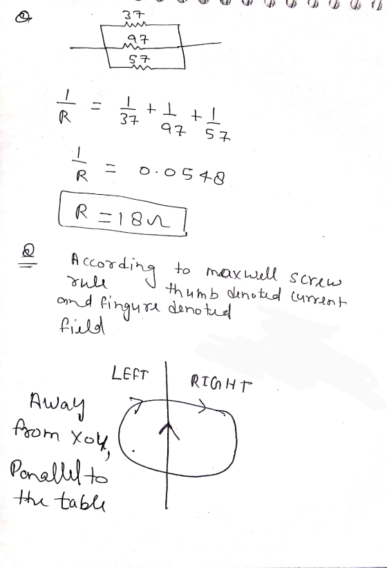 37 97 57 11 to I R 37 ti 97 57 1 11 R 0.0548 R=18n A According to maxwell screw rule thumb denoted current and fingure re den