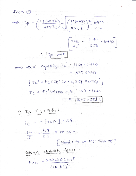 @ wat 1+0.892 110.8912 10.89 0.892 2X0.8 280.8 FCE 1204.3 -0-892 1350 Tcp=0.65 Axial capacity tc - 135080.650 877.67Psi {fc