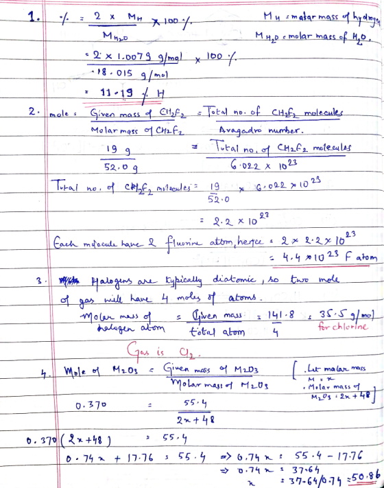 * 2 * MM X 1004 - Mn = matar mass of hydrogen - MHD e molar mass of Hype * 2 * 1.0079 g/mol x 1004 18.015 - 11-19 / H Given m