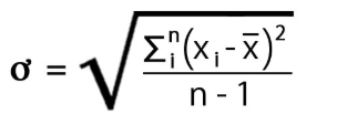Σ(x-x) Ο = 1 η - 1